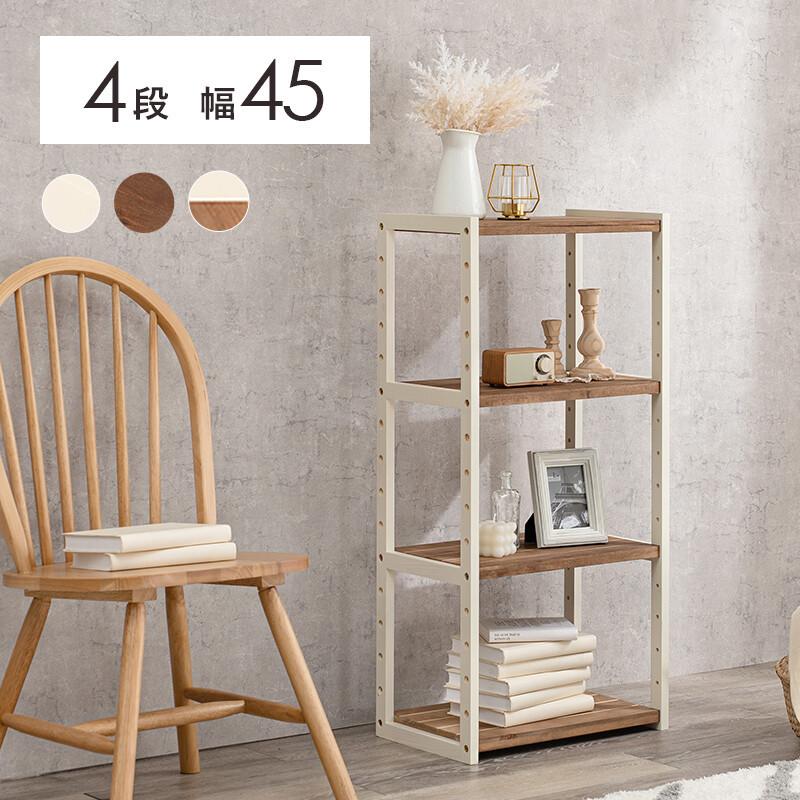 楽天市場】ウッドラック4段 ホワイトの通販