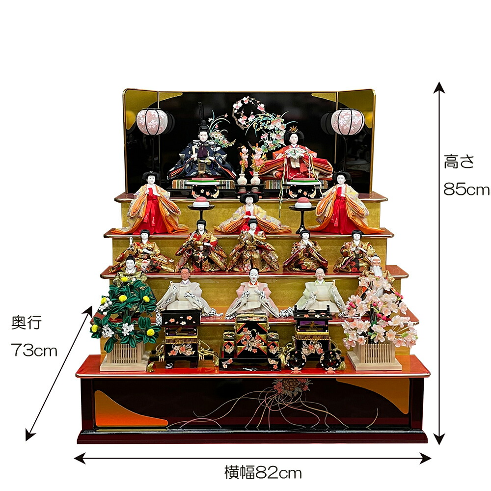 楽天市場】雛人形15人飾り コンパクト ひな人形 五段飾りセット おひな