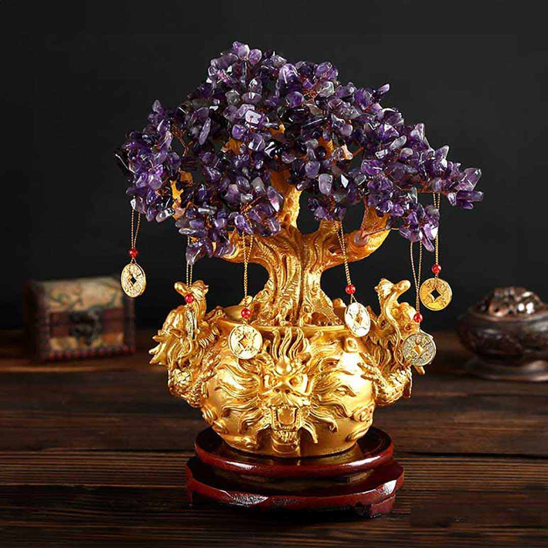 楽天市場】風水 龍の黄金木 ーVer2ー ピンクorパープル 招財樹 金の