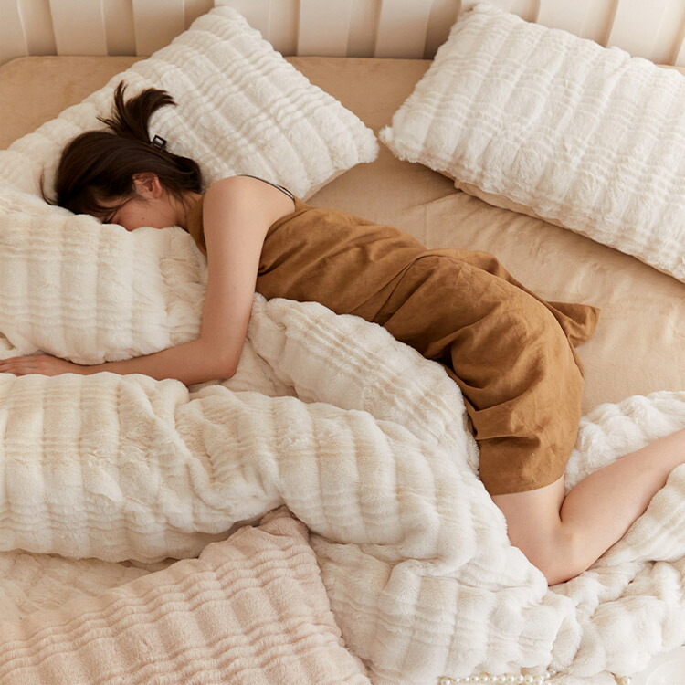 楽天市場】送料無料 全5色 布団カバーセット 白 冬 ふわふわ モコモコ