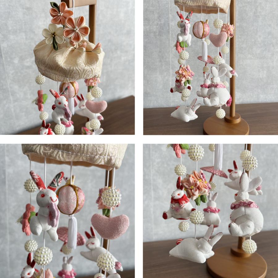 楽天市場】雛飾り ミニうさぎっ子 ベージュ 髪飾り付き つるし雛