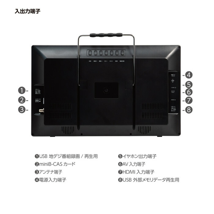 楽天市場】OVER TIME 15.6インチ録画機能付きポータブルテレビ OT