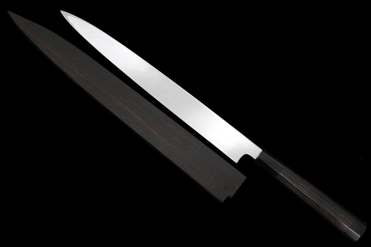 楽天市場】【中古】【未使用品】鐵剱良政 柳刃包丁 本焼 一尺 平鏡面