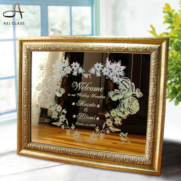 ウェルカムボード 結婚式 ウェディングアンティーク フレーム 磨り