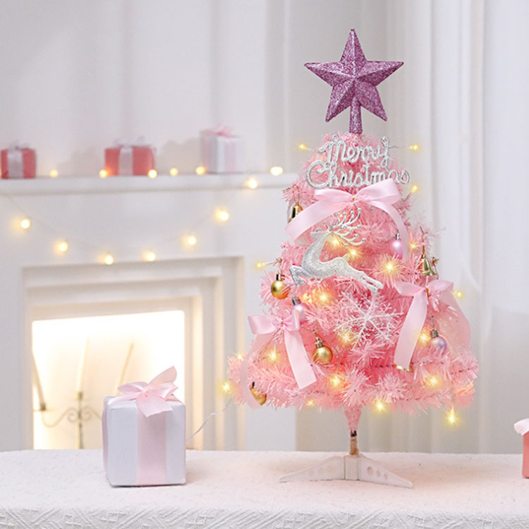 楽天市場】26点セット クリスマスツリー 卓上 ピンク 45cm 卓上ツリー