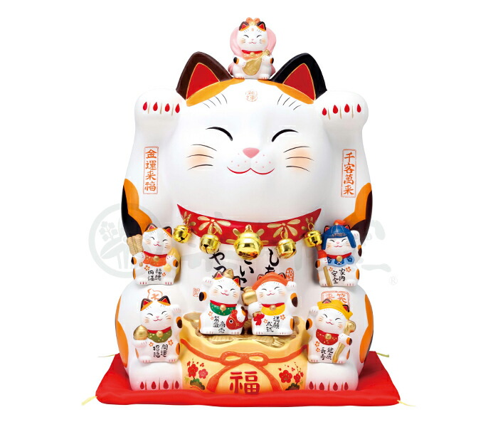 楽天市場】【豪華特典2個付き】招き猫 置物 陶器 大 七福神 商売繁盛