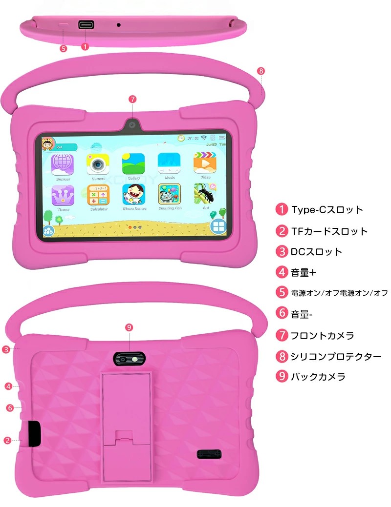 楽天市場】【子供にも最適 】子供用 タブレット 7インチ ケース付き
