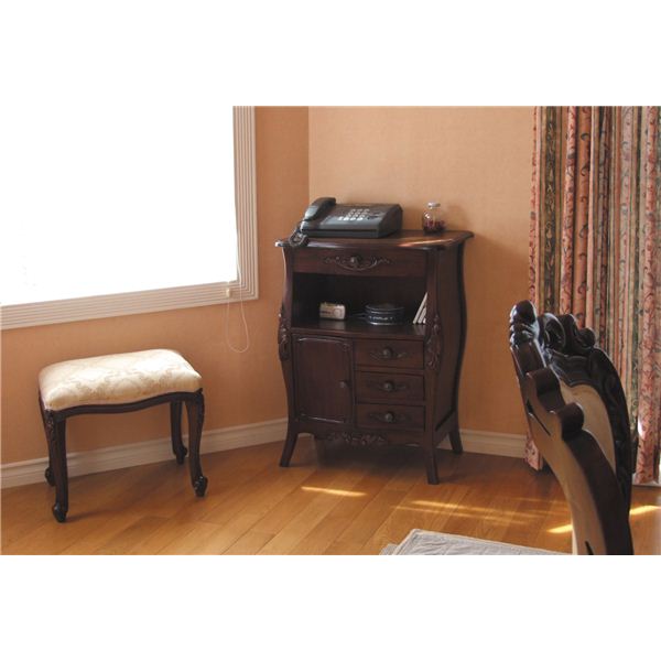 楽天市場】アンティーク調電話台/ファックス台 【幅60cm ブラウン