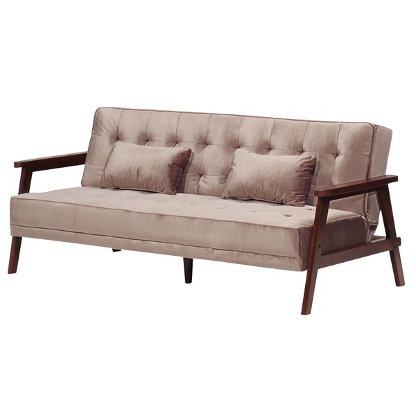 楽天市場】ソファーベッド シングル 幅185cm ブラウン ファブリック