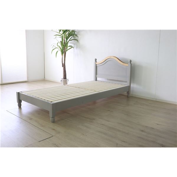 楽天市場】ベッド 寝具 シングル 約幅103cm グレー 木製 フレームのみ