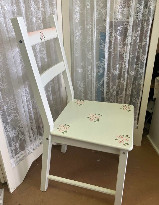 楽天市場】薔薇のステンシルの食卓椅子 デスク用、テーブル用サイズの