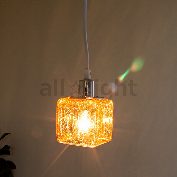 楽天市場】キシマ ペンダントライト クラックキューブ ガラス