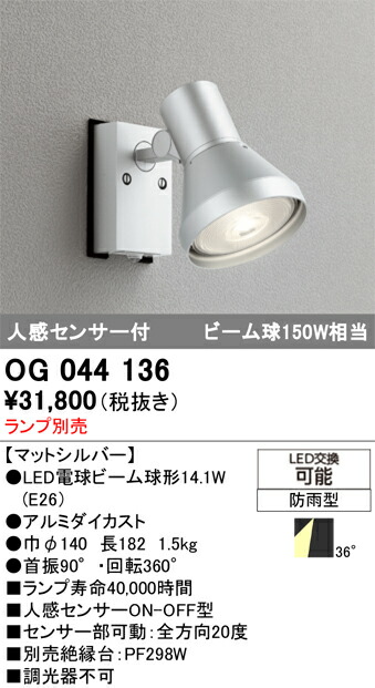 楽天市場】ODELIC エクステリアライト スポットライト 直付