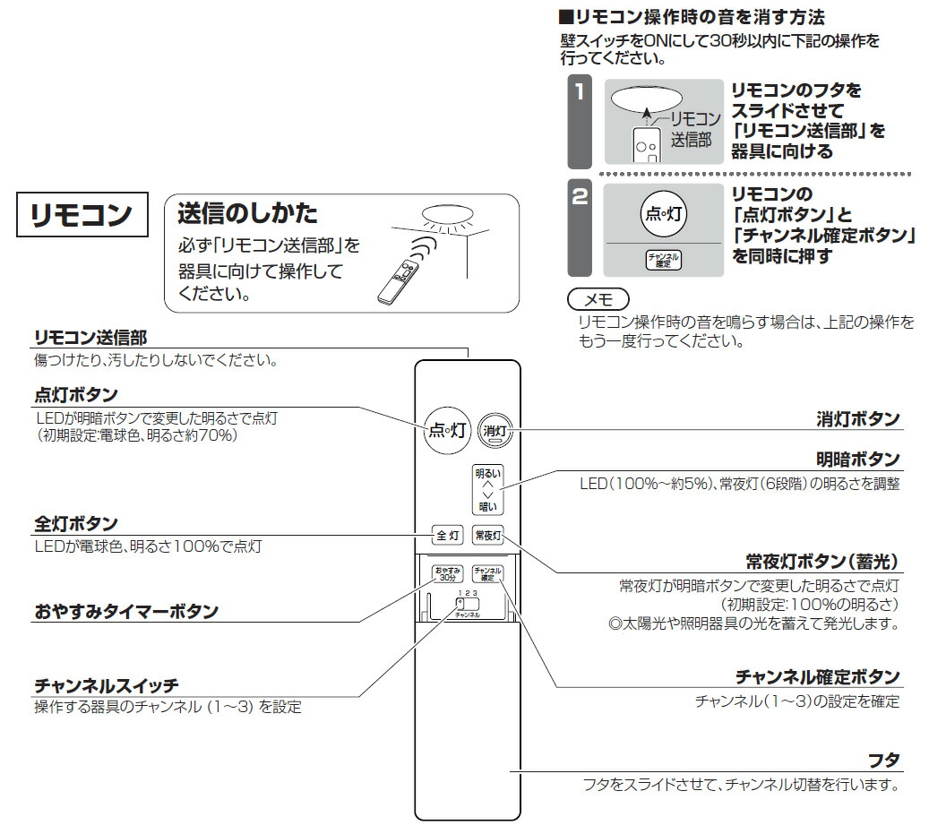 楽天市場】パナソニック 照明器具用リモコン LEDシーリングライト用