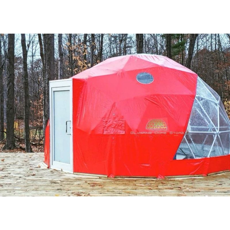 楽天市場】グランピング ドームテント 常設 キャンプ 大型 ドア付 防水