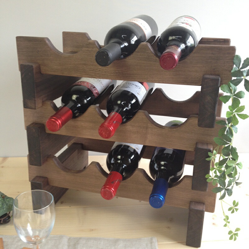 楽天市場】天然木 ワインラック 日本製 Sサイズ1段3本×3段セット 天然