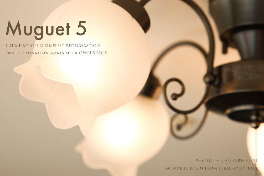 楽天市場】シーリングライト □MUGUET 5灯□ LED電球に変更して