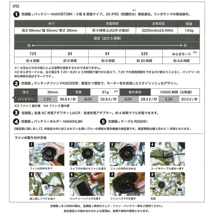 楽天市場】KiU キウ × 空調服 スターターキット K308-900 ファン