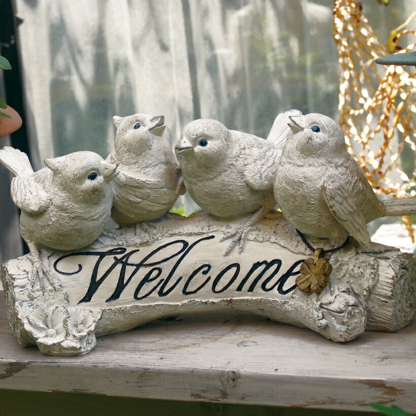楽天市場】ガーデンオーナメント バード 玄関 ウェルカム ガーデン
