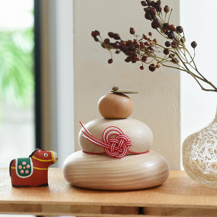 楽天市場】【アンジェ別注】 hare 水引で結ぶ 木の鏡餅 日本製 無垢材