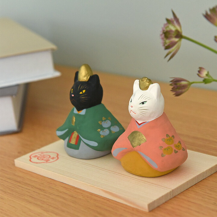 猫のお雛様 ねこ陶雛【大】立ち雛 ♡m(=✧ω✧=)m♡ 猫のお雛様 ねこ陶