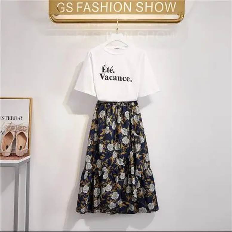 楽天市場】セット Tシャツフラワースカート カジュアル セットアップ