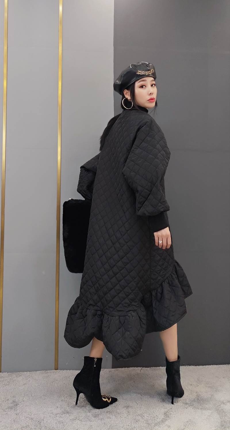 archivio レディース ブラックファーワンピース（キルティング） 楽天