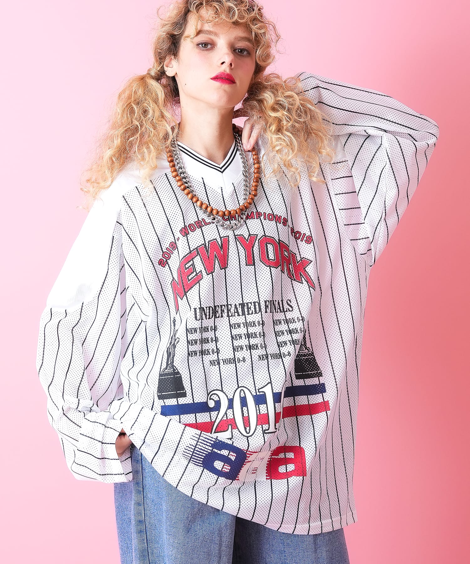 楽天市場】a.p.o.v. ビッグプリントストライプ柄メッシュホッケー