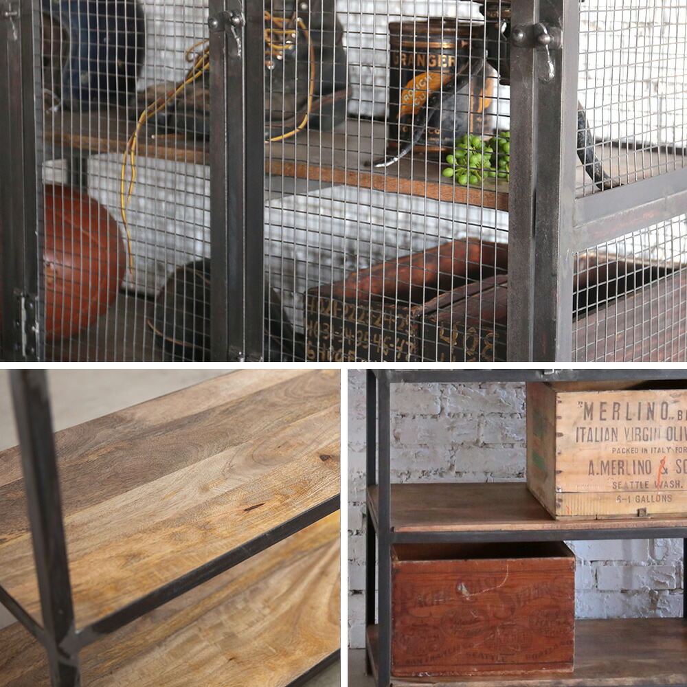 楽天市場】シェルフ 古材 家具 ラック キャビネット オープンシェルフ