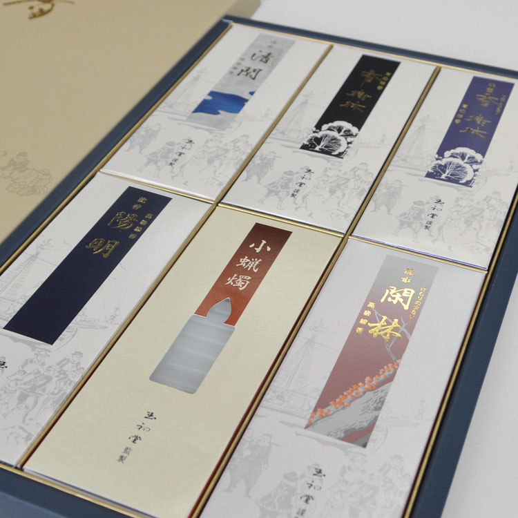楽天市場】【玉初堂】「香セレクト」No.30〔5種類の高級線香と小蝋燭の