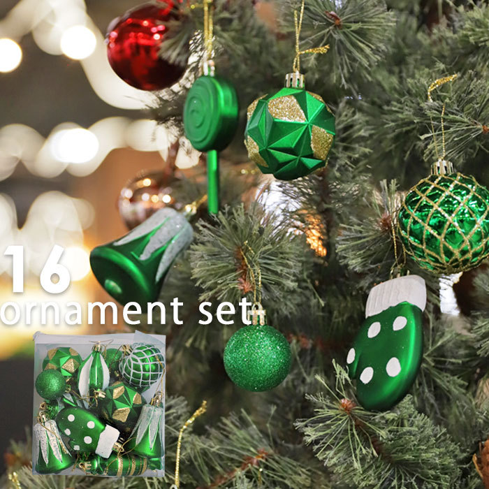 楽天市場】オーナメント クリスマス Xmas 16個セット クリスマスツリー