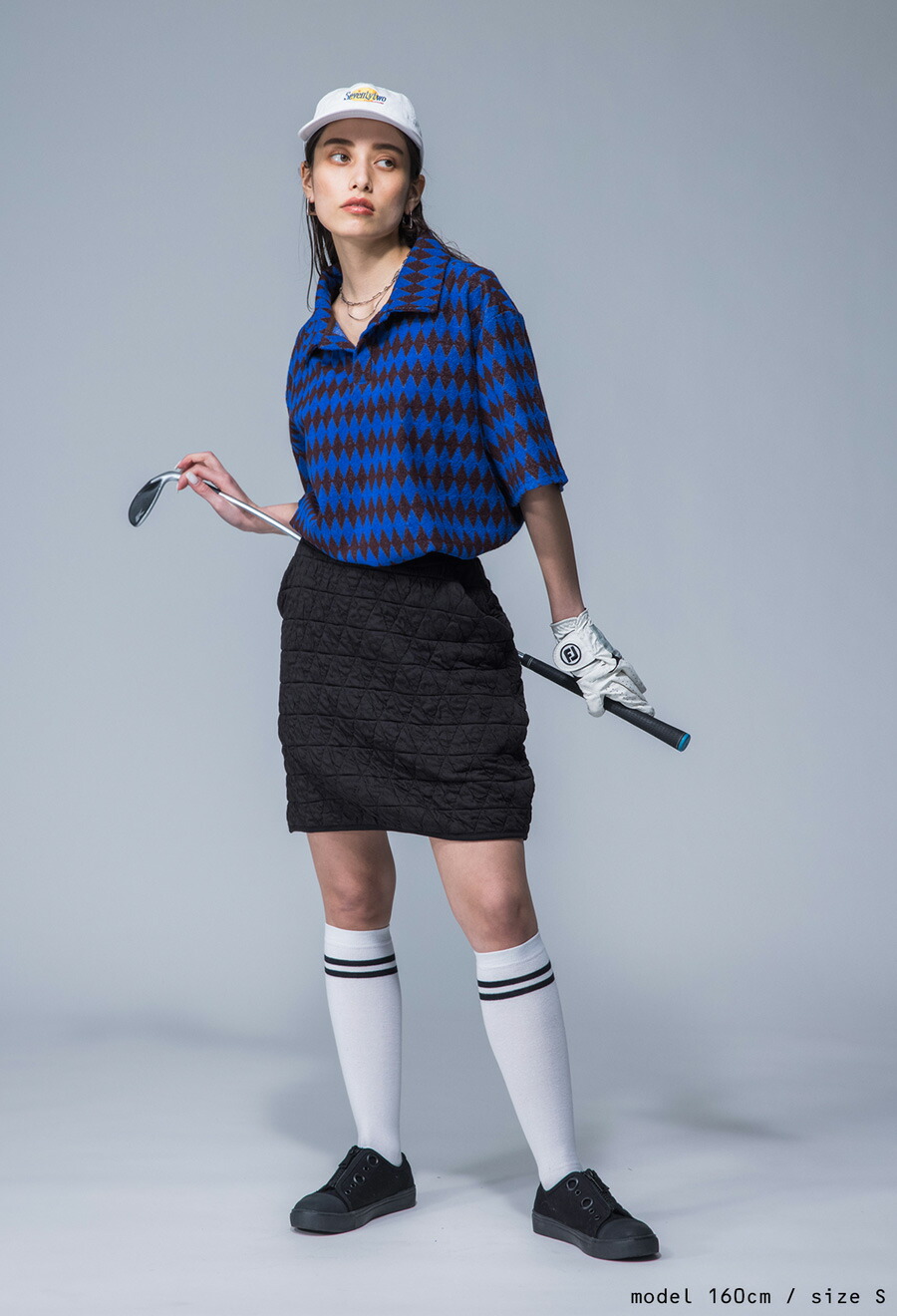 楽天市場】ANTIQUA GOLF×STCH 幾何学柄 開襟トップス レディース 送料