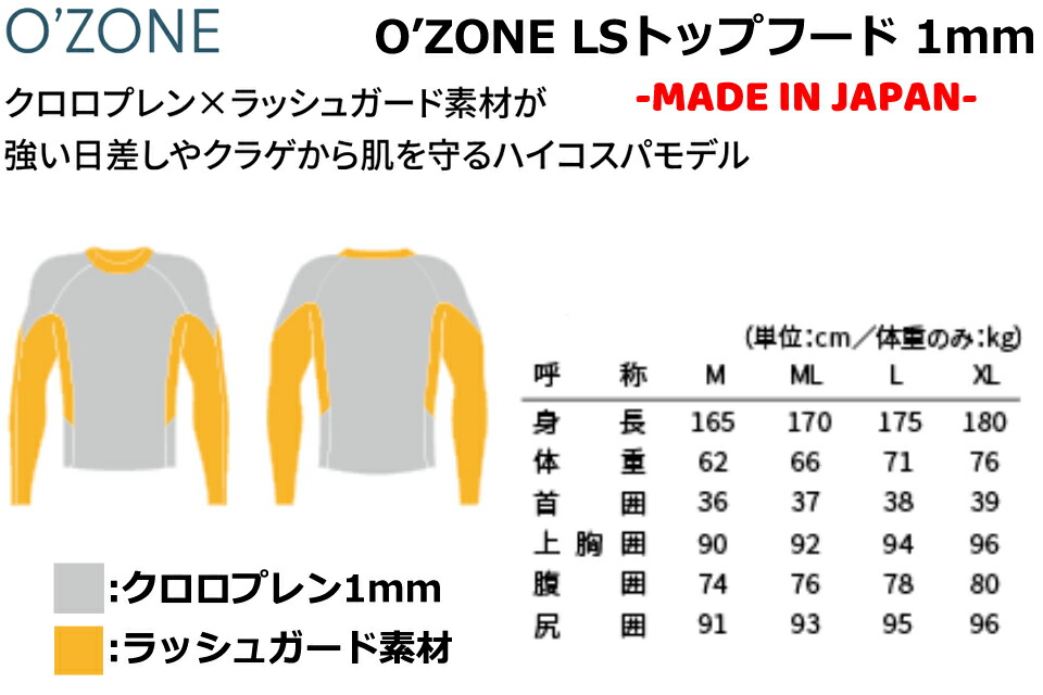 楽天市場】O'NEILL WSS-900A5 O'ZONE LSトップフード1mm サーフィン