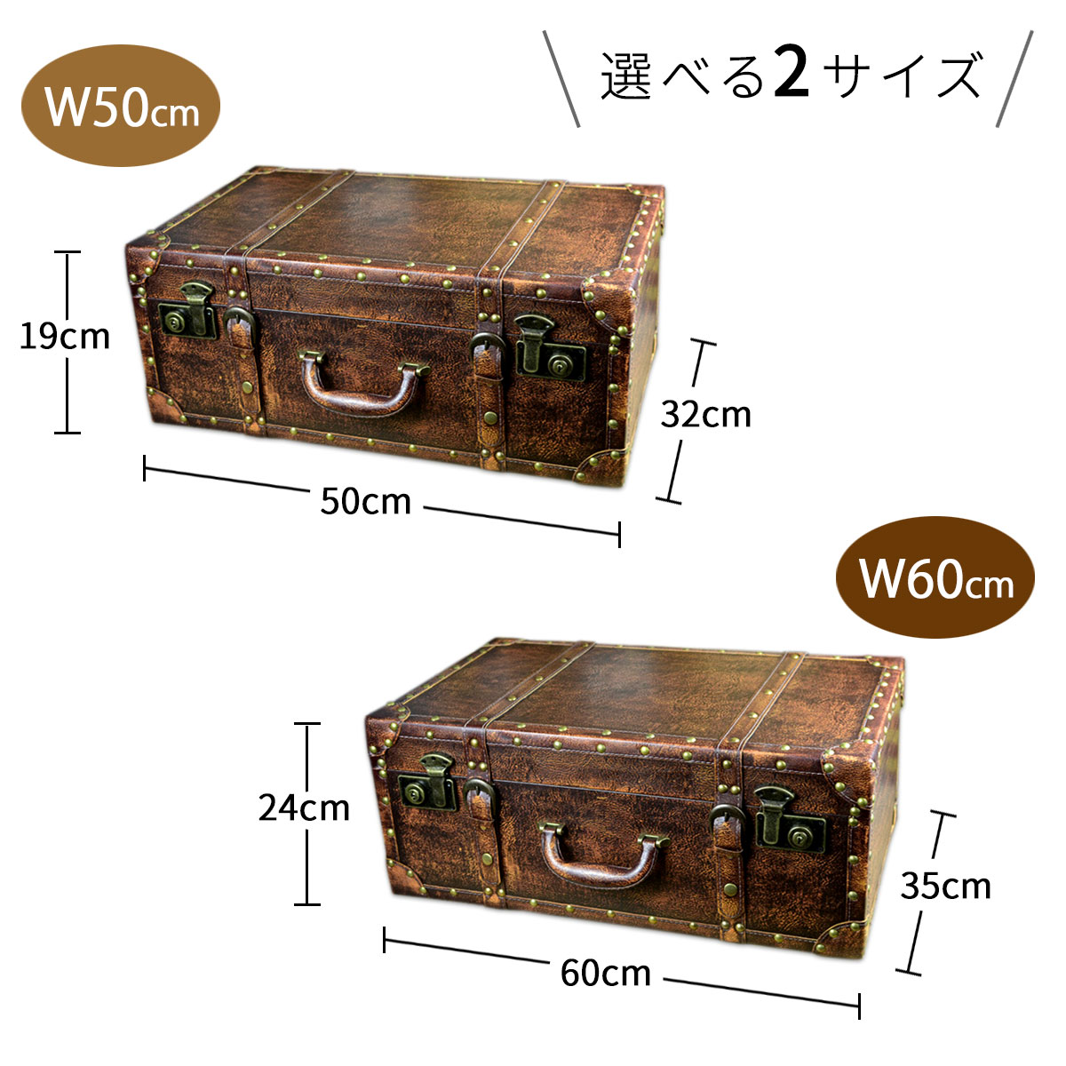 楽天市場】アンティーク調 スーツケース トランク型 ロック機能付