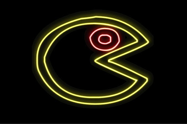 楽天市場】ネオン パックマンぱっくまん フェイス 顔 イラスト