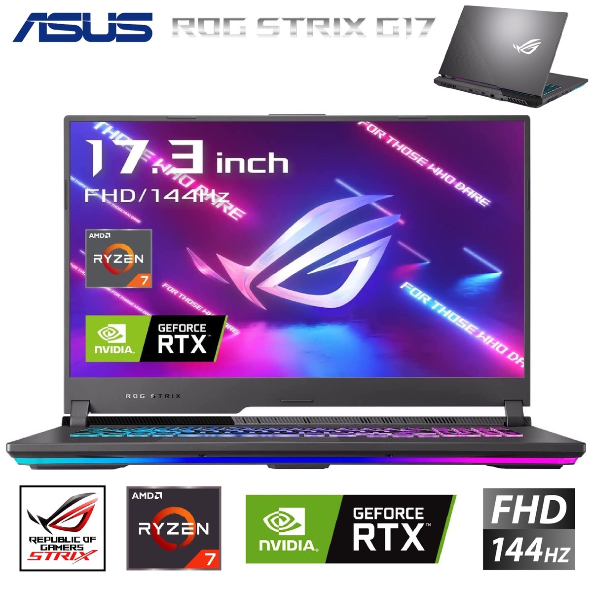 楽天市場】ASUS G713IM-R7R3060 ゲーミング ノートパソコン ROG Strix
