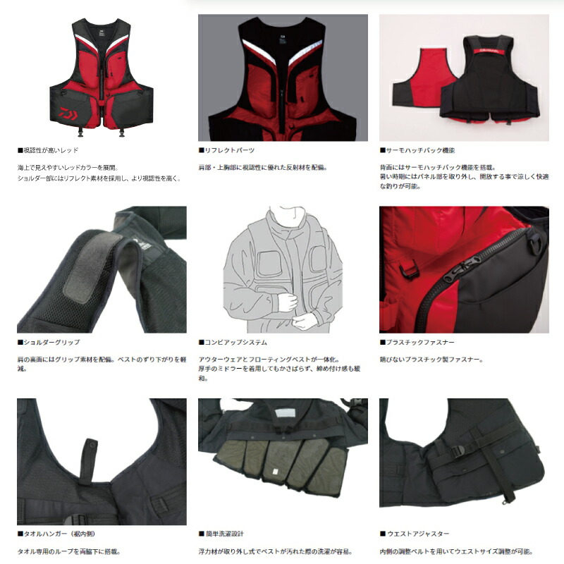 楽天市場】ダイワ ライフジャケット フローティングアラートベスト DF