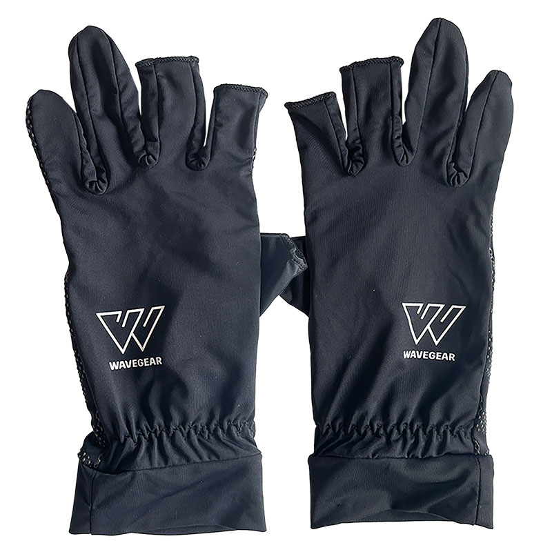 楽天市場】ひんやり冷感グローブ 3本カット 釣り ブラック