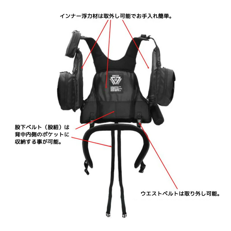 楽天市場】フローティングゲームベスト AIR サポーター付 釣り