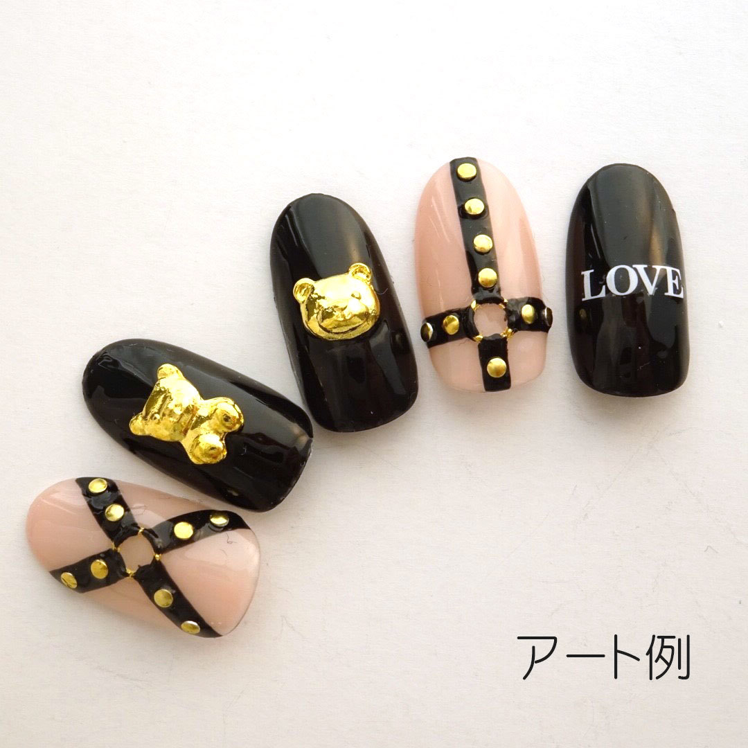 楽天市場】【バラ売り】くまちゃんネイルパーツ ゴールド/シルバー 1