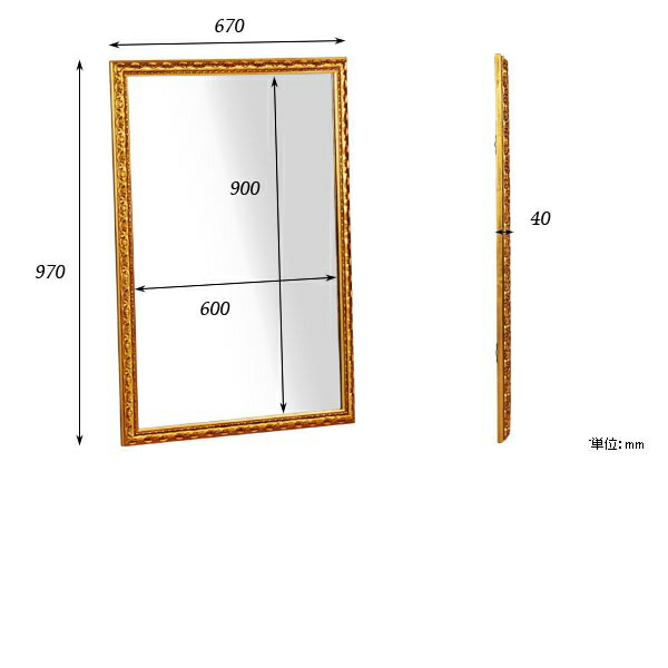 楽天市場】壁掛け鏡 壁掛け ウォールミラー ロココ調 賃貸 デコ