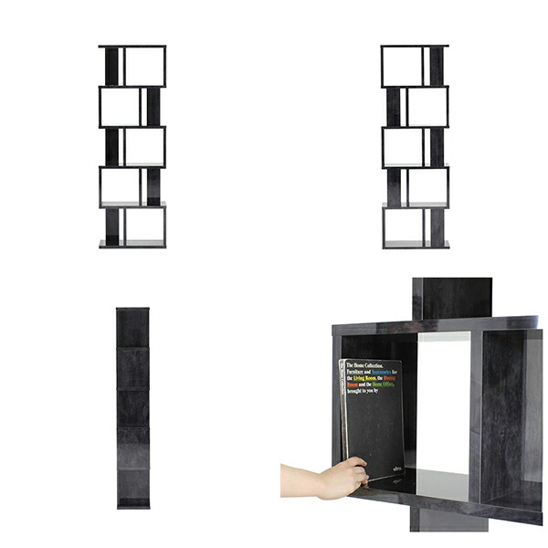 楽天市場】オープンラック ブラック スリム 5段 黒 ディスプレイラック