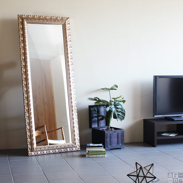 楽天市場】スタンドミラー 鏡 全身 全身鏡 大型ミラー ゴールド