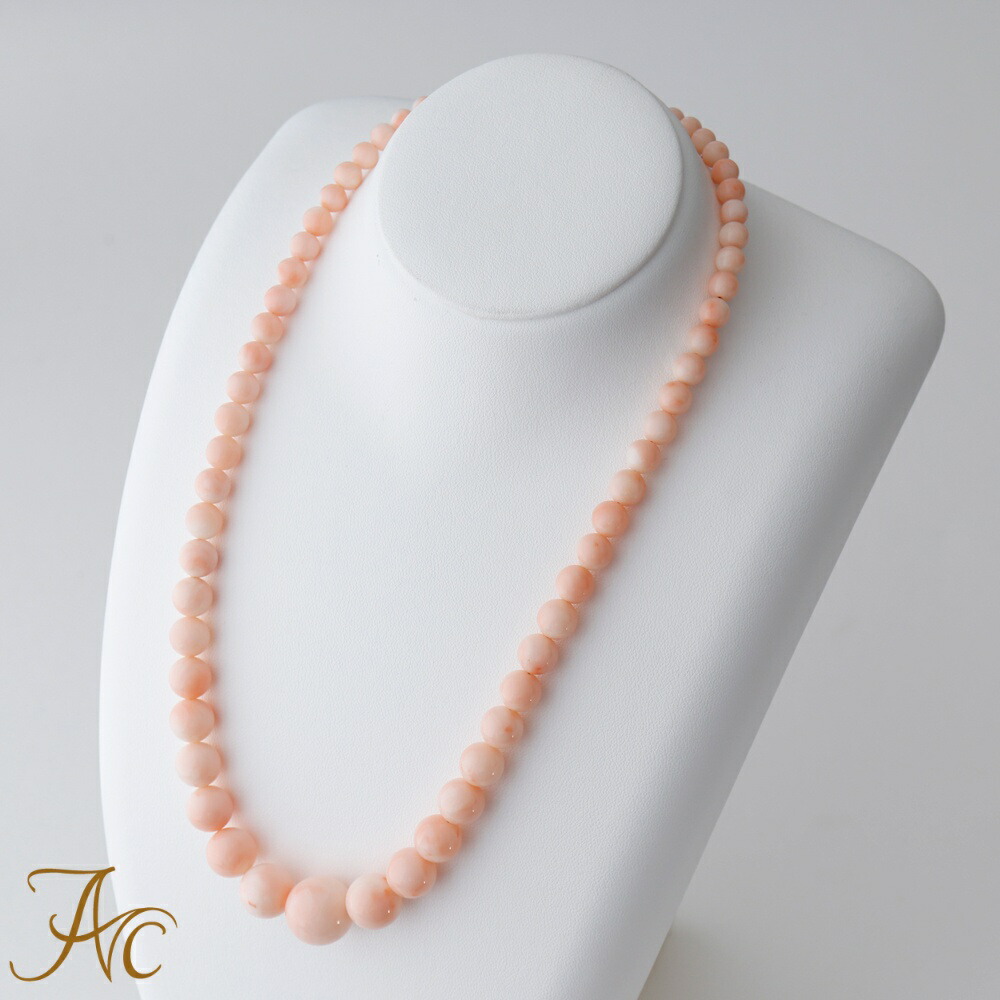 楽天市場】≪1年保証付き≫ ピンク珊瑚5〜14ミリ玉46センチ