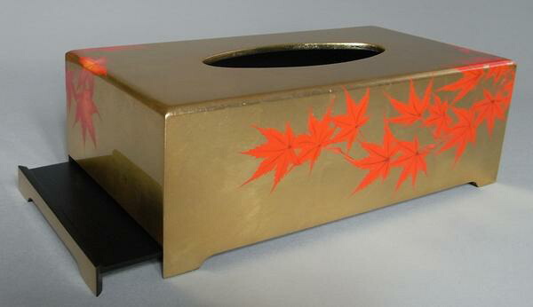 楽天市場】特製 漆絵 ティッシュボックス もみじ tb2-gold : 絵画制作