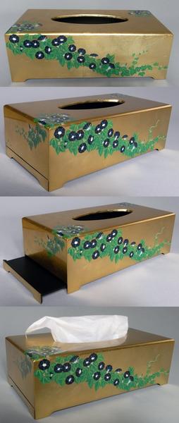 楽天市場】特製 漆絵ティッシュボックス 鈴木其一「朝顔」 tb3-nh57