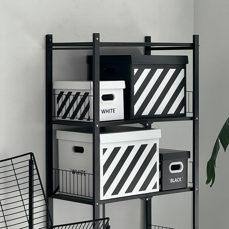 楽天市場】BLACK ＆ WHITE 収納ボックス フタ付き【ART OF BLACK