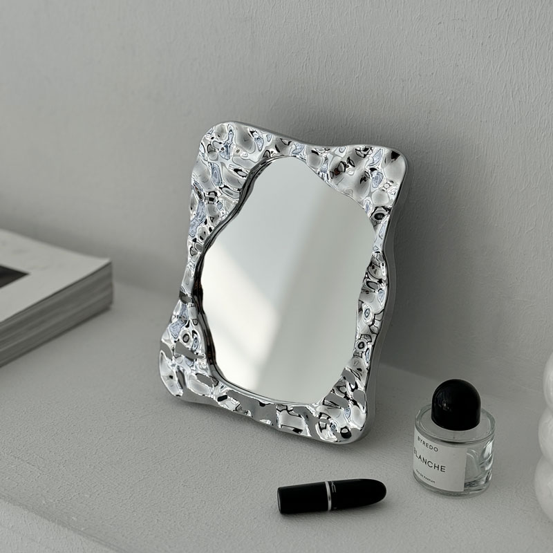 楽天市場】シルバー ニュアンスフレーム 卓上ミラー【ART OF BLACK