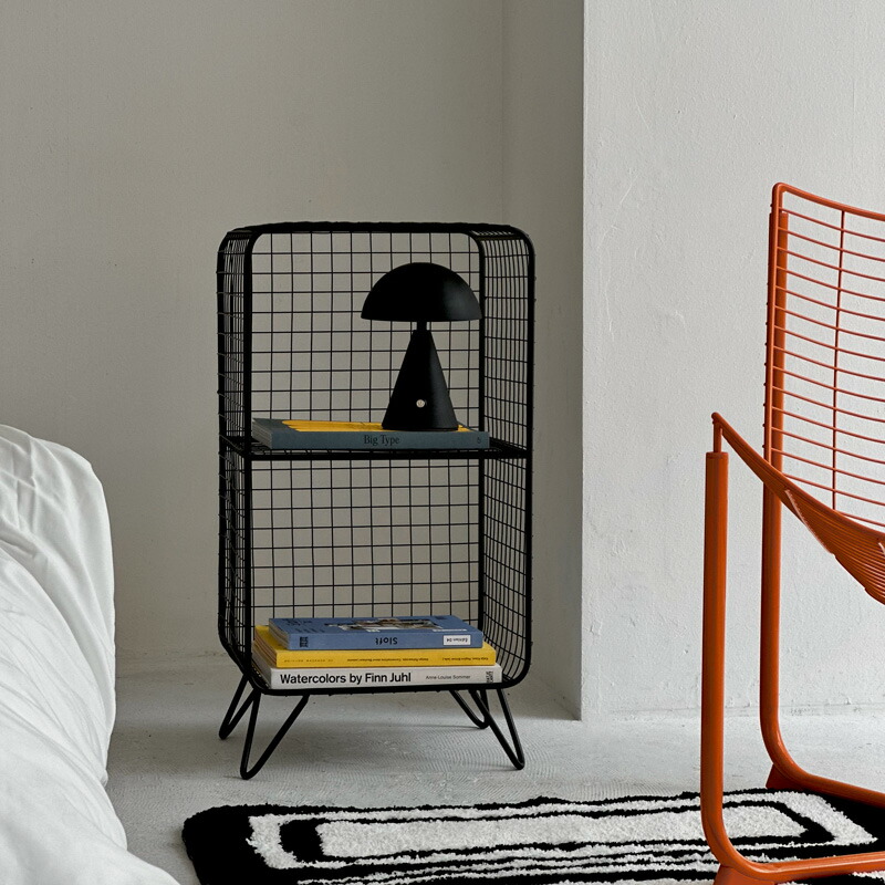 楽天市場】ブラック スタンド付き スチールメッシュ 2段ラック【ART OF