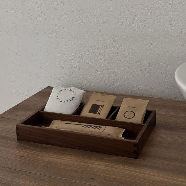 楽天市場】casser アメニティボックス ウッド マルチ収納トレイ 【ART